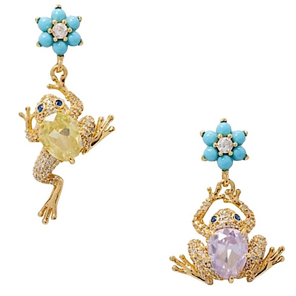 KATE SPADE • Nature Walk Frog Drop Earrings - Picture 1 of 6